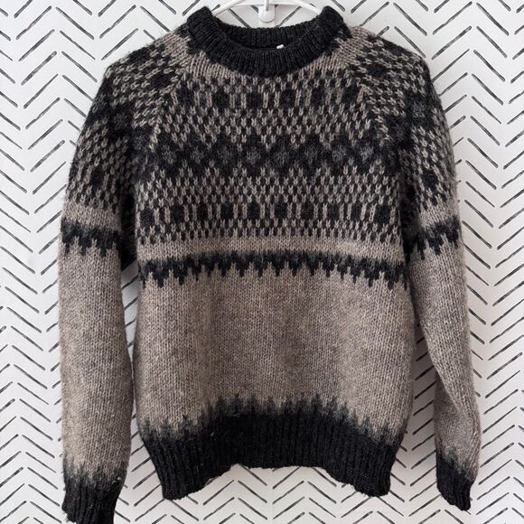 Eskimo Knitwear Pure New Wool Fair Isle Crewneck Sweater Women's Medium - Picture 1 of 6